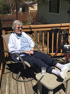 relaxing on the deck